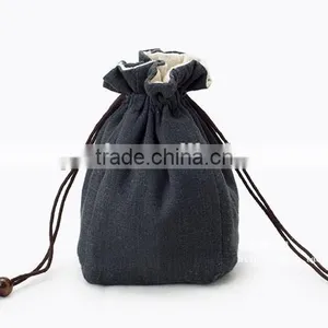 Double Layers Cotton Drawstring Gift Pouch thumbnail-1