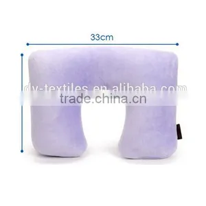 High Quality Colorful Soft U Shape Inflatable Travel Neck Pillow thumbnail-2