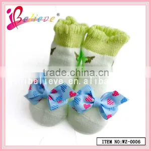100% Cotton Thin Socks Wholesale Elite Socks,baby Socks With Ribbon Bow thumbnail-5