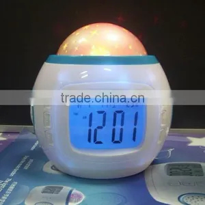 Music Star Kid Baby Room Bedroom Music Alarm Clock Sky Star Night Light Projector Lamp thumbnail-2