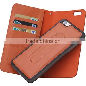 Genuine PU Leather Shrapnel Support Phone Cover Protective Card Holder Case for IPhone 6/6S thumbnail-1
