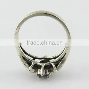 Fantastic Marchasite Oxidized Ruby Ring, Oxidized Silver Jewellery, Silver Jewellery India thumbnail-6