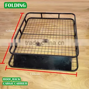 UNIVERSAL STEEL ROOF BASKET LUGGAGE BOX RACK Car 4x4 4WD Carrier 1.23m thumbnail-1