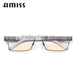 AMISS Modern Elastic Thin Stainless Steel Glasses Anti Blue Light thumbnail-3