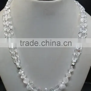 Natural Rock Crystal Quartz Natural Gemstone Jewelry Necklace thumbnail-3