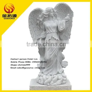 Granite Life Size Garden Angel Figurines Statue With Wings thumbnail-1