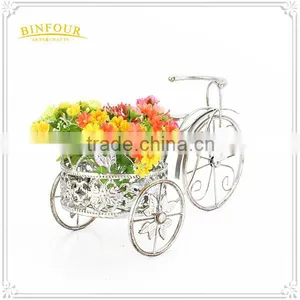 Bike Shape Wire Metal Basket Flower Pot for Gift Home Decoration thumbnail-3