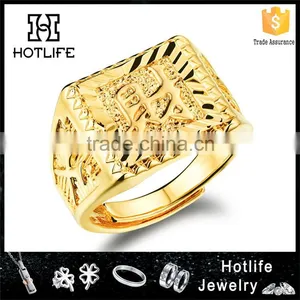 Copper Men Style Plated Jewellery Fake Gold Ring 18k thumbnail-1