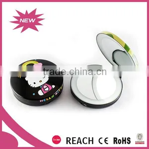 10X Magnifying Round Cosmetic Touch Switch Led Pocket Mirror Supplier's Choice thumbnail-5