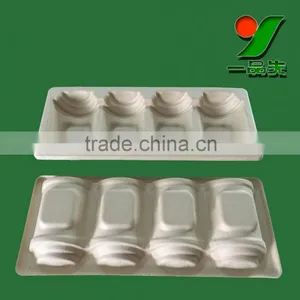 Food Grade Biodegradable Thermoformed Pulp Chocolate Blister Trays,Brown Color Eco Friendly Molded Recycled Paper Pulp Tray thumbnail-1