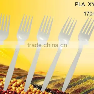7'' Biodegradable Disposable Corn Starch Plastic Dessert Fork thumbnail-1
