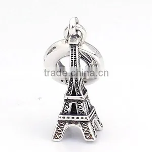 Eiffel Charm Bracelet Plated in 925 Sterling Silver Charm Wholesale thumbnail-1