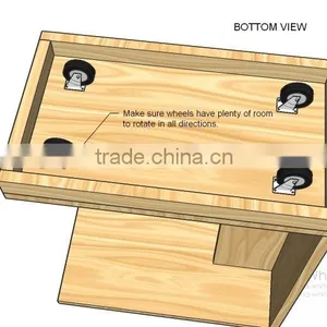 New Design Removable Wood Rolling Sofa Side Table Loving Room Sofa Center Table Bamboo Coffee Table With Wheels thumbnail-6