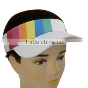 Custom Design High Quality Rainbow Printing Visor Cap,rainbow Visor Cap thumbnail-1