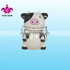 Ceramic Cow Clip Airtight Lids Canister thumbnail-1