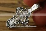 Silver 925 Cross Pendant. Burnished Silver. Jerusalem Jewelry. thumbnail-2