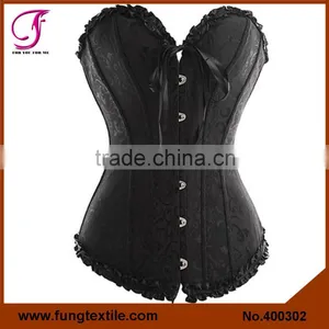 400302 Factory Directly Good Quality Satin Plus Size Sexy Corsets Bustiers Tops thumbnail-1