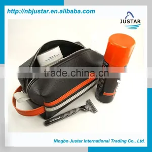 Customized Logo Vegan Leahter Hanging Shaving Kit High Quality Men's Shaving Kit Bag thumbnail-1