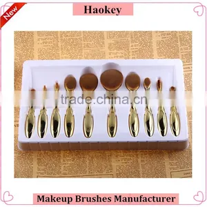 10pcs per Set Nylon Oval Make up Brush for Cosmetic and Foundation Brush With Makeup Brush Box thumbnail-3