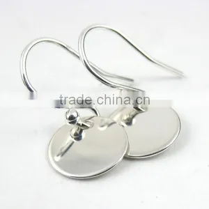 Polished Simple Sterling Silver Discs Disc Hook Earrings thumbnail-1