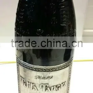 Custom Antique Silver Embosse Bottle Sticker, Metal Sticker thumbnail-1