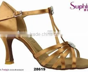 Good Quality Deep Tan Professional and Fashionable Ladies Latin Dance Shoes thumbnail-1