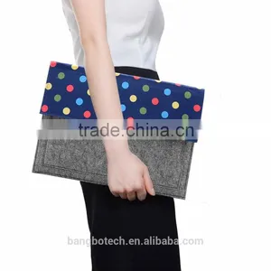Wool Felt + Canvas Sleeve Carrying Bag for Mabook Laptop Notebook Cover Sleeve thumbnail-6