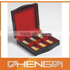 Custom Made Good Quality Wooden Box for Tea With Velvet Lining Inside thumbnail-1