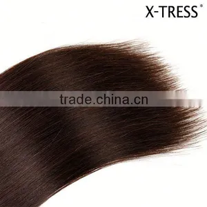 18inch 2# Newest Natural Black Silk Straight Indian Human Hair Double Layer Machine Made Weft Weaving thumbnail-4