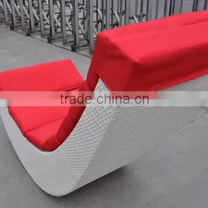 Single Wicker Rocking Chair Garden Chair Furniture thumbnail-2