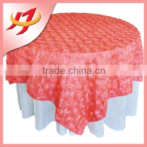 Wedding Decorative Satin Rosette Table Cover Round Table Overlay thumbnail-1