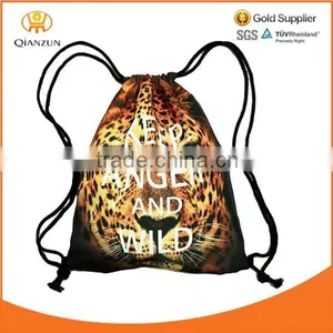 Foldable Tiger Zebra Girls 3D Printing Animal Draw String Canvas Back Pack Bag thumbnail-1