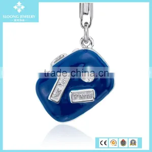 Wholesale Charm Pendant Engraveable Round Initial Charm in Sterling Silver thumbnail-4