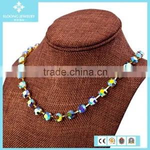 2015 Elegant Costume Diamond Necklace Jewelry Gold thumbnail-6