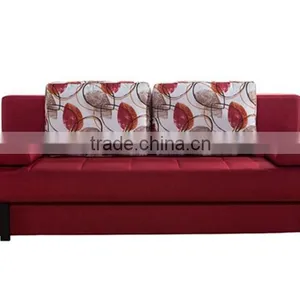 Factory Supply Modern Design Red Fabric Price of Sofa Cum Bed thumbnail-1