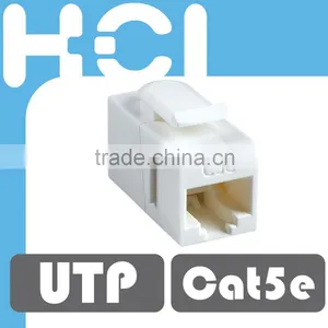 Network Solution RJ45 Cat5e 180 Degree Unshielded UTP Straight Keystone Coupler thumbnail-1