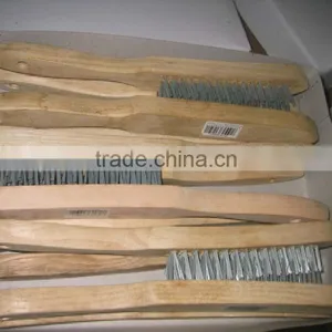 Industrial Steel Wire Brush With Wood Handle thumbnail-2