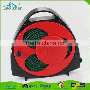 15m Flat Garden Hose Pipe & Reel With 4 Ways Spray Nozzle Gun Set thumbnail-2