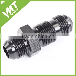 AN10 10AN FLARE BLACK STRAIGHT ALUMINIUM BULKHEAD FITTING W/NUT thumbnail-1