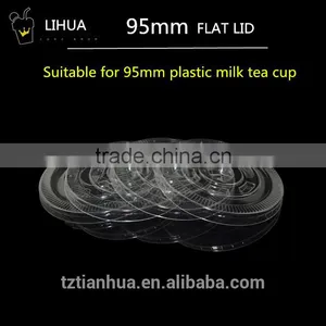 9.5cm China Customized Disposable Plastic PS Milk Cup Flat Lid thumbnail-2