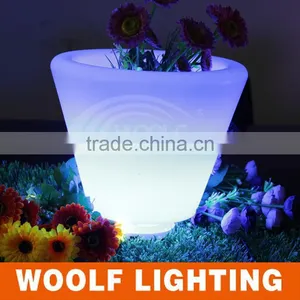 Home Garden Decor LED Color Changing Light Up Flower Pot thumbnail-1