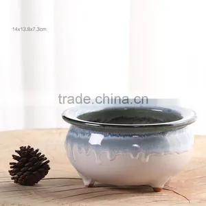 New Design Chinese Style Flow Glaze Pottery Bonsai Pot thumbnail-1