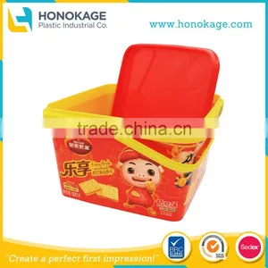 2.5L In Mold Labeling for Plastic Biscuit Box,PP Biscuit Tub,Square Biscuit Containers. thumbnail-1