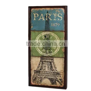 Wooden Decorative Wall Clock MDF Wall Clock Vintage Clock With Floral Deign thumbnail-1