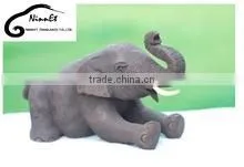 Wood Carved Elephant From Thailand With Big Ear thumbnail-1
