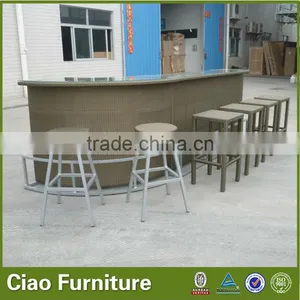 Club Artificial Rattan Bar Stool Round Bar Stool thumbnail-3