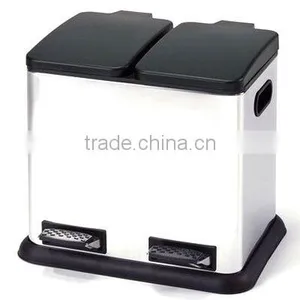 Stainless Steel New-designed Recycle Padel Bin 15L + 20L Decorated thumbnail-1