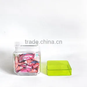 3sizes Plastic Lid,mini Square Glass Candy Jars thumbnail-2