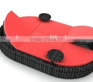 Hot Wicker Outdoor Furniture Rattan Lounge Bed thumbnail-1