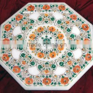 Intricate Marble Inlay Pietra Dura Table Top thumbnail-1